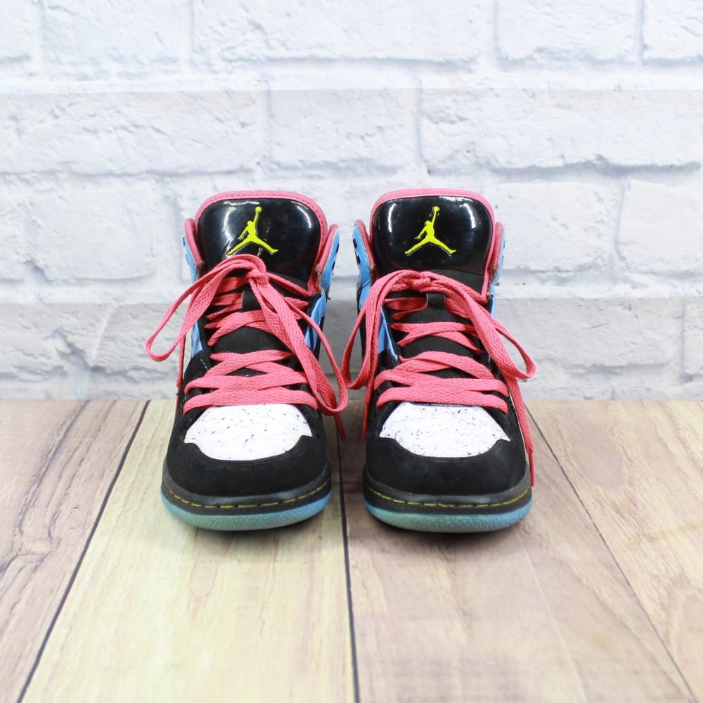 Jordan 1 Flight Kids Cool Retro Colors Leather Lace-up High Top Sneakers US 6 Y - Picture 4 of 10